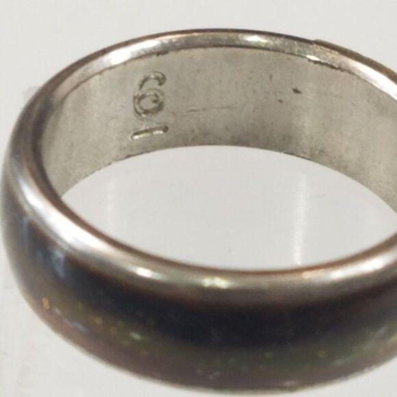 Silver Tone Glittered Unisex Mood Ring Band Size 6 Estate - Picture 2 of 7